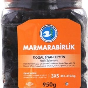 Marmarabirlik Natural Black Olives With Oil 3XS 950 g / Marmarabirlik Doğal Siyah Zeytin 3XS 950 g